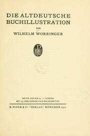 Cover of: Die altdeutsche Buchillustration