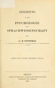 Cover of: Heymann Steinthal