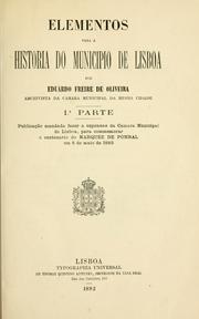 Cover of: Elementos para a historia do municipio de Lisboa. by Eduardo Freire de Oliveira