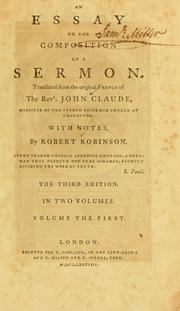Cover of: essay on the composition of a sermon
