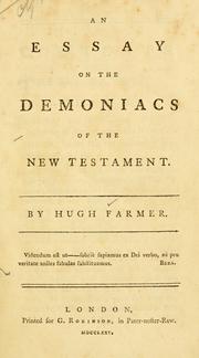 Cover of: essay on the demoniacs of the New Testament.