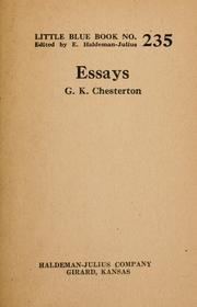 Cover of: Essays by Gilbert Keith Chesterton