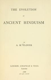 Cover of: The evolution of ancient Hinduism.