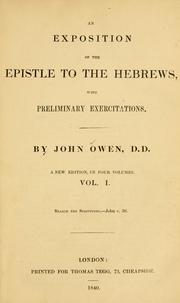 Cover of: exposition of the Epistle to the Hebrews