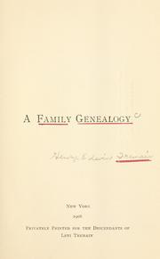 Cover of: A family genealogy. by Henry Edwin Tremain
