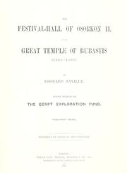 Cover of: The festival-hall of Osorkon II: in the great temple of Bubastis (1897-1889)