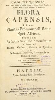 Cover of: Flora Capensis: sistens plantas promontorii Bon Spei Africes : secundum systema sexuale emendatum ...