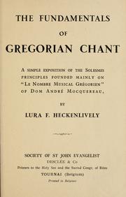 Cover of: The fundamentals of Gregorian chant by Lura F. Heckenlively