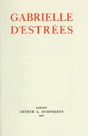 Cover of: Gabrielle d'Estrées