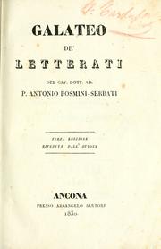 Cover of: Galateo de' letterati.