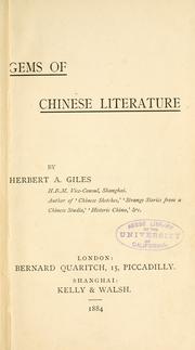 Cover of: Gems of Chinese literature by Herbert Allen Giles