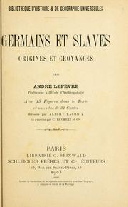 Cover of: Germains et Slaves, origines et croyances.