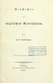 Cover of: Geschichte der englischen Revolution.