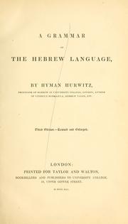 Cover of: A grammar of the Hebrew language by Hyman Hurwitz
