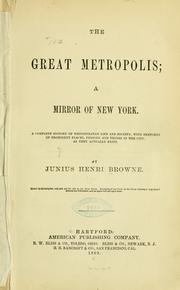 Cover of: The great metropolis: a mirror of New York.