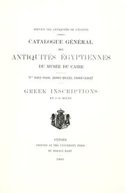 Cover of: Greek inscriptions by J. G. Milne