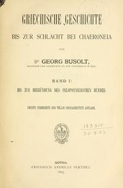 Cover of: Griechische Geschichte bis zur Schlacht bei Chaeroneia.