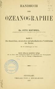 Cover of: Handbuch der ozeanographie by Georg Heinrich von Boguslawski