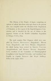 Cover of: History of the empire of Japan