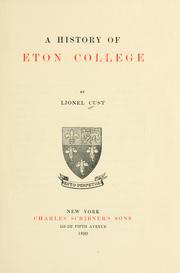 Cover of: history of Eton College