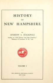 Cover of: History of New Hampshire. by Everett Schermerhorn Stackpole