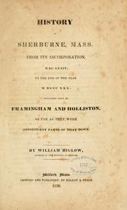History of Sherburne, Mass by William Biglow
