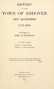 Cover of: History of the town of Andover, New Hampshire: 1751-1906