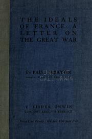 Cover of: ideals of France: a letter on the great war.