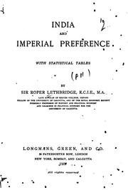 Cover of: India and imperial preference: with statistical tables