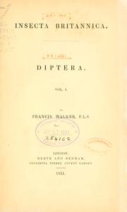 Cover of: Insecta Britanica : Diptera / by Francis Walker.