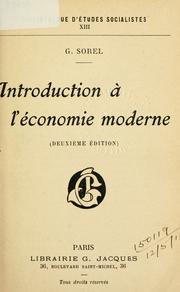 Cover of: Introduction à l'économie moderne.
