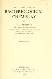 Cover of: An introduction to bacteriological chemistry ... by Cameron Gordon Anderson