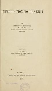 Cover of: Introduction to Prakrit. by Alfred C. Woolner