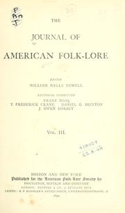Cover of: The journal of American folk-lore