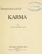 Cover of: Karma. by Annie Wood Besant