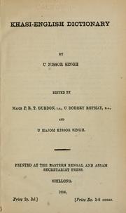 Khasi-English dictionary by U. Nissor Singh