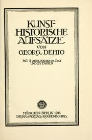 Cover of: Kunsthistorische Aufsätze.