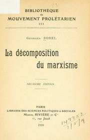 Cover of: décomposition du marxisme.