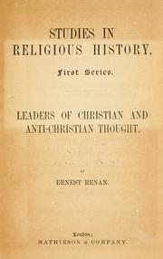 Cover of: Leaders of Christian and anti-Christian thought.