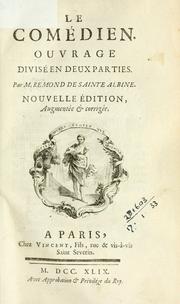 Cover of: Le comédien by Pierre Rémond de Sainte-Albine