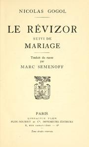 Cover of: Le révizor by Николай Васильевич Гоголь
