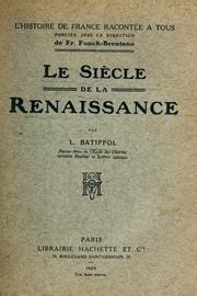 Cover of: Le siècle de la renaissance