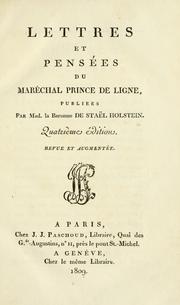 Cover of: Lettres et pensées du maréchal prince de Ligne