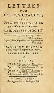 Lettres sur les spectacles by Charles Desprez de Boissy
