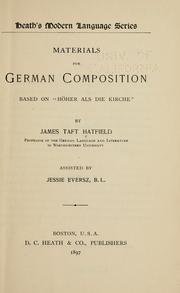 Cover of: Materials for German composition based on "Höher als die kirche"