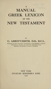 Cover of: manual Greek lexicon of the New Testament.