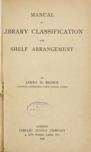 Cover of: Manual of library classification and shelf arrangement