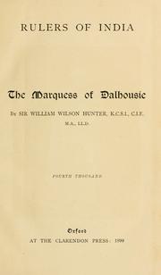 Cover of: The Marquess of Dalhousie by William Wilson Hunter