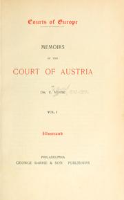 Cover of: Memoirs of the court of Austria