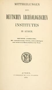 Cover of: Mitteilungen des Deutschen Archäologischen Instituts, Athenische Abteilung. 9, 1884 by Deutsches Archäologisches Institut, Athenische Abteilung
